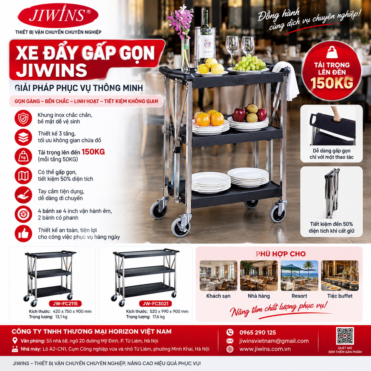 Xe đẩy gấp gọn JIWINS